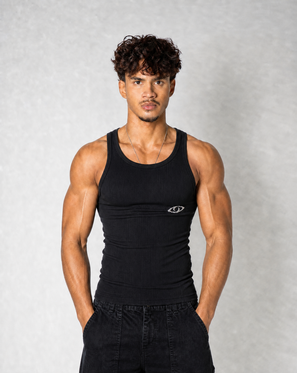 Rayon Black Tank Top