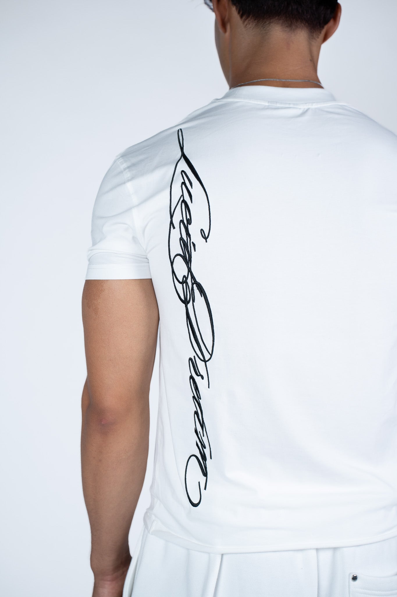 Full White slim fit T-shirt-thumbmail-4