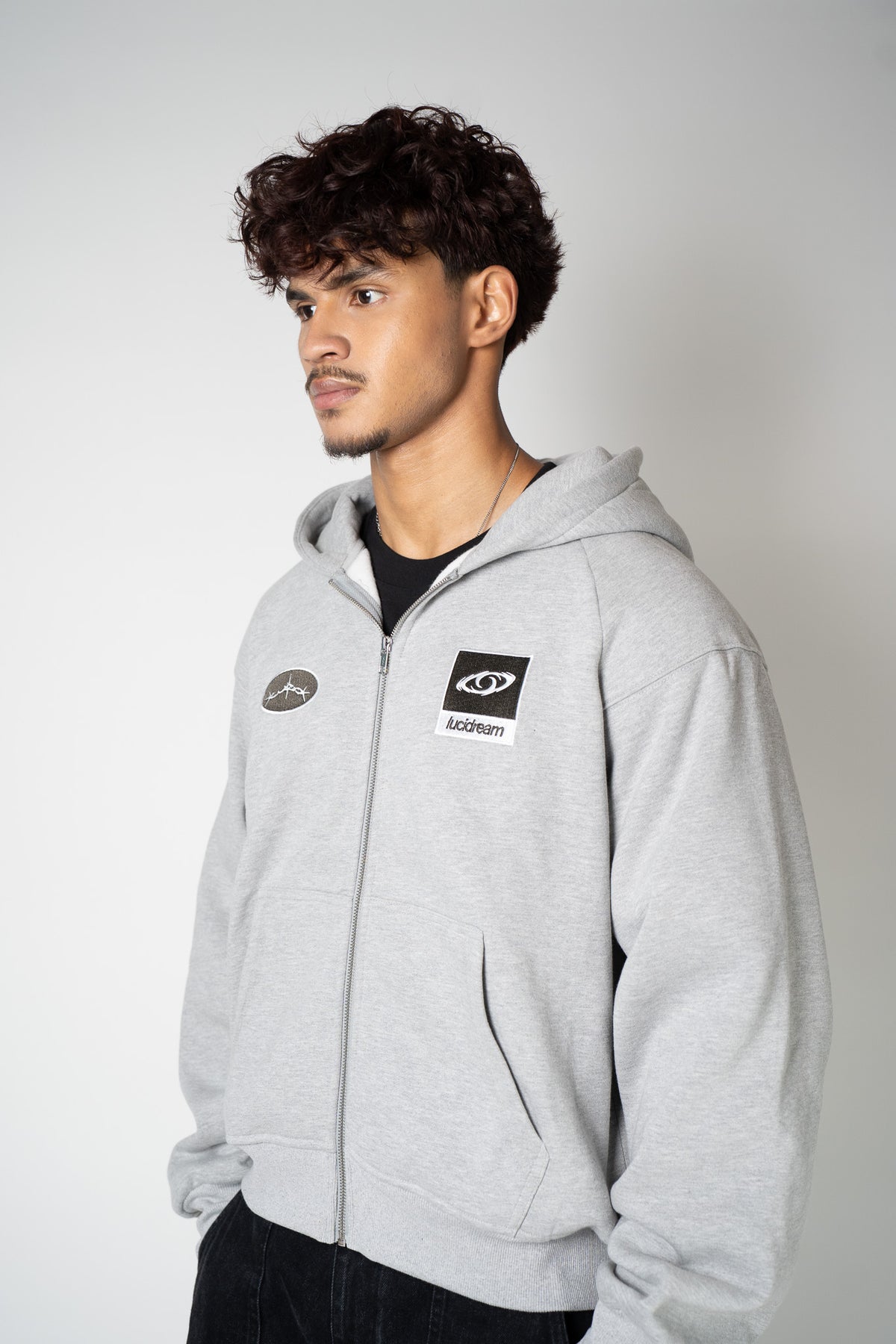 The full Light Grey Hoodie-thumbmail-5