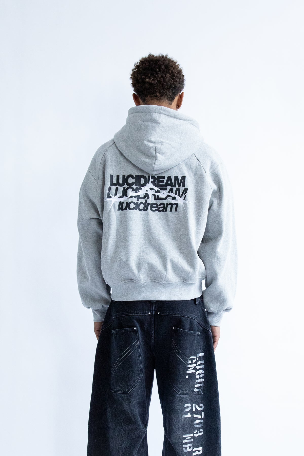 The full Light Grey Hoodie