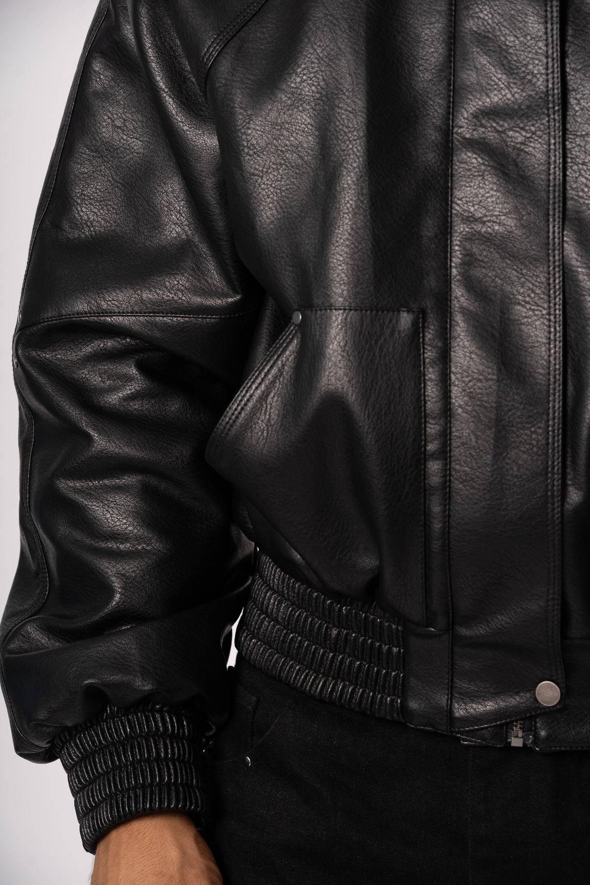 Halo Leather Jacket - detail matiere