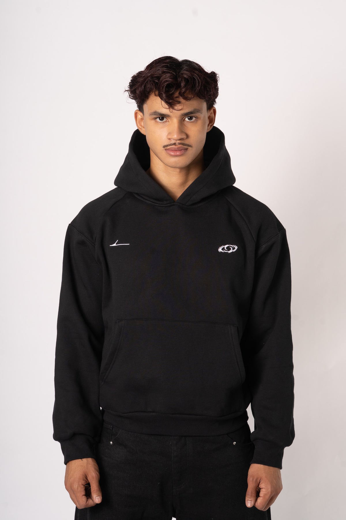 Classic Logo Black Hoodie - face