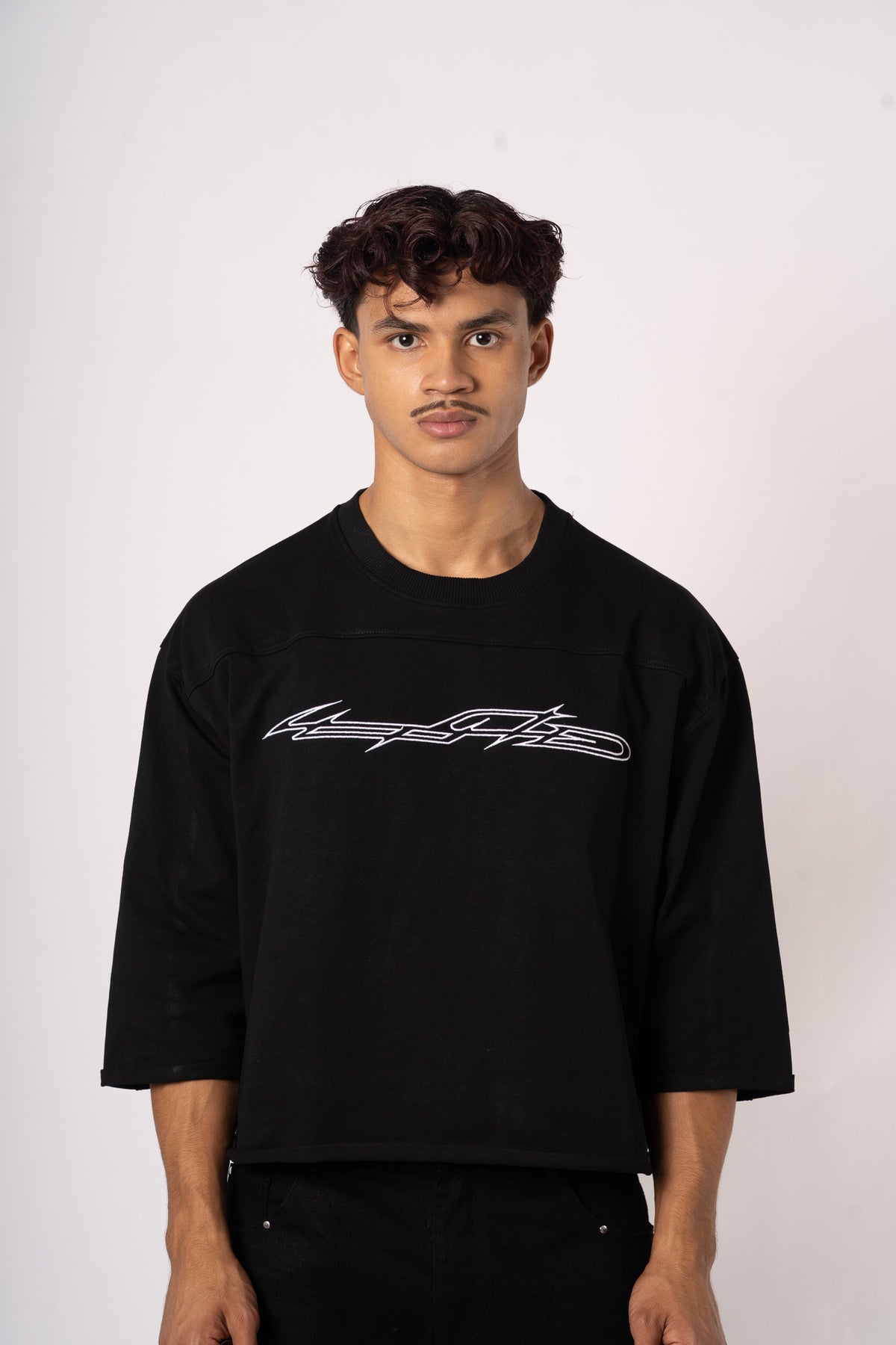 Star 3/4 T-shirt noir - face