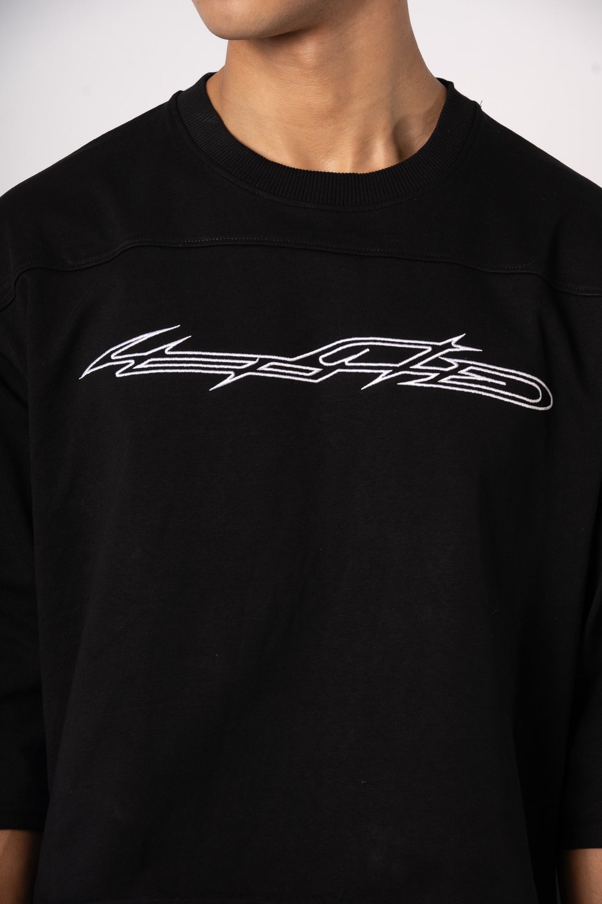 Star 3/4 T-shirt noir - detail print